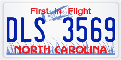 NC license plate DLS3569