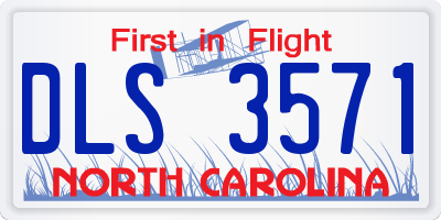 NC license plate DLS3571
