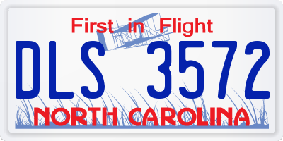 NC license plate DLS3572