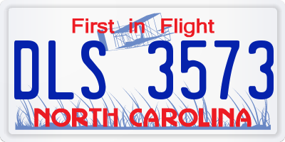 NC license plate DLS3573