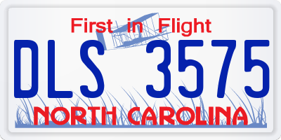 NC license plate DLS3575
