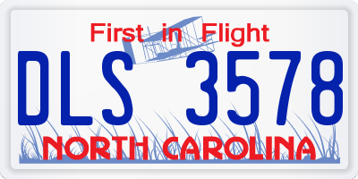 NC license plate DLS3578