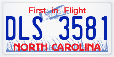 NC license plate DLS3581