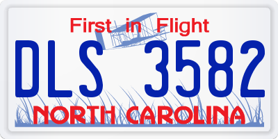 NC license plate DLS3582