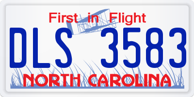 NC license plate DLS3583