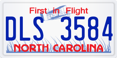 NC license plate DLS3584