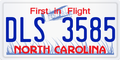 NC license plate DLS3585