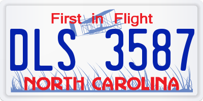 NC license plate DLS3587