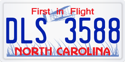 NC license plate DLS3588