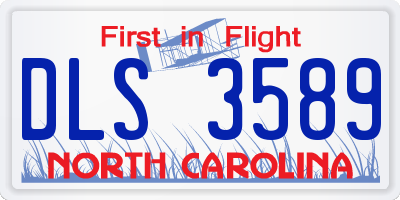 NC license plate DLS3589