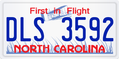 NC license plate DLS3592