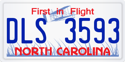 NC license plate DLS3593