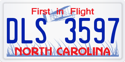 NC license plate DLS3597