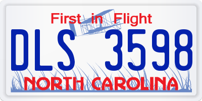 NC license plate DLS3598