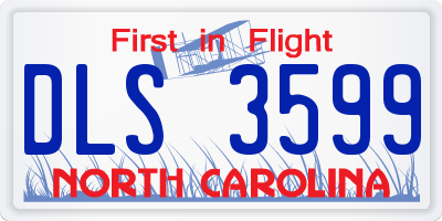 NC license plate DLS3599