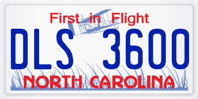 NC license plate DLS3600