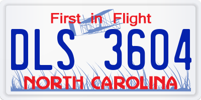 NC license plate DLS3604