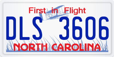 NC license plate DLS3606