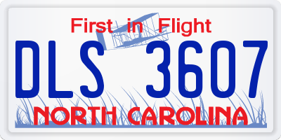 NC license plate DLS3607