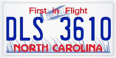 NC license plate DLS3610