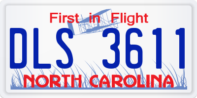 NC license plate DLS3611