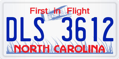 NC license plate DLS3612