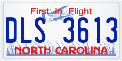NC license plate DLS3613