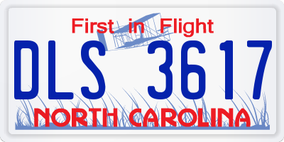NC license plate DLS3617