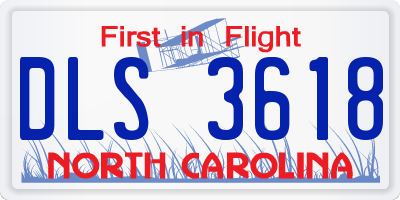 NC license plate DLS3618
