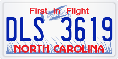 NC license plate DLS3619