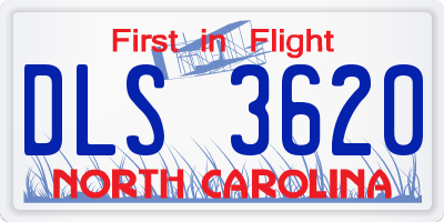 NC license plate DLS3620