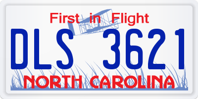 NC license plate DLS3621