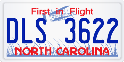 NC license plate DLS3622
