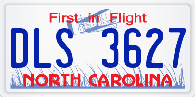 NC license plate DLS3627