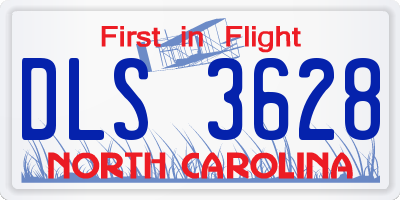 NC license plate DLS3628
