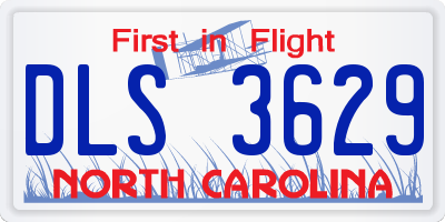 NC license plate DLS3629