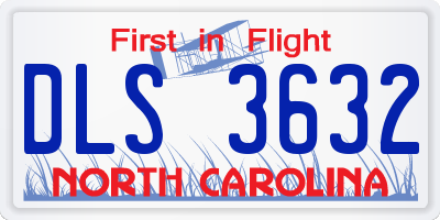 NC license plate DLS3632