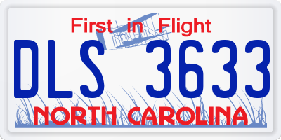NC license plate DLS3633