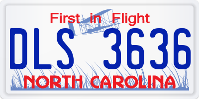 NC license plate DLS3636