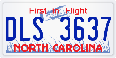 NC license plate DLS3637