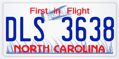 NC license plate DLS3638