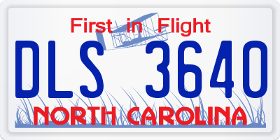 NC license plate DLS3640
