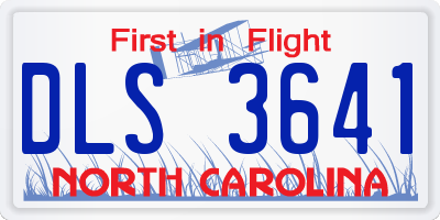NC license plate DLS3641
