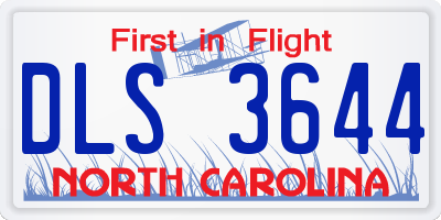 NC license plate DLS3644