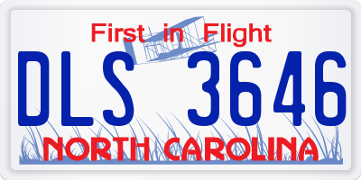 NC license plate DLS3646