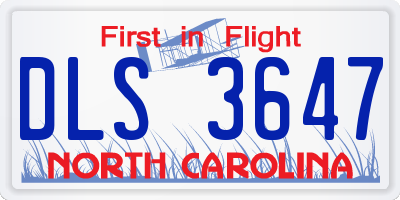 NC license plate DLS3647