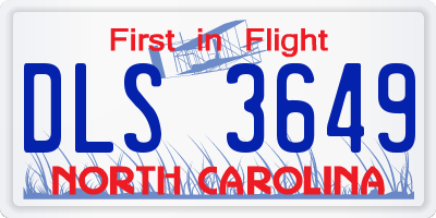 NC license plate DLS3649