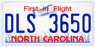 NC license plate DLS3650