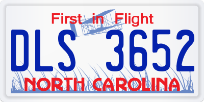 NC license plate DLS3652