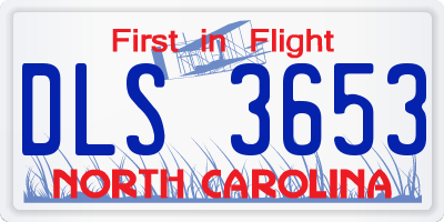 NC license plate DLS3653